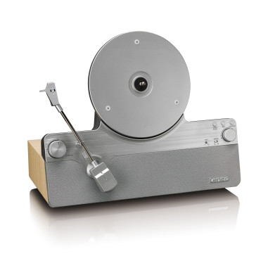 Lenco LSA-071SI Tourne-disque vertical entièrement automatique avec haut-parleurs intégrés et Bluetooth® Silver
