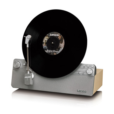 Lenco LSA-071SI Tourne-disque vertical entièrement automatique avec haut-parleurs intégrés et Bluetooth® Silver