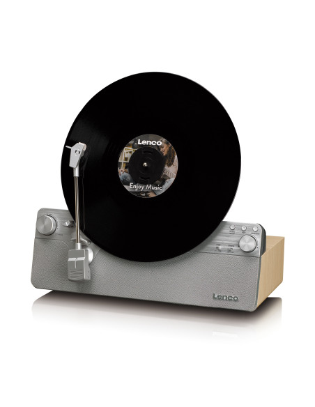 Lenco LSA-071SI Tourne-disque vertical entièrement automatique avec haut-parleurs intégrés et Bluetooth® Silver