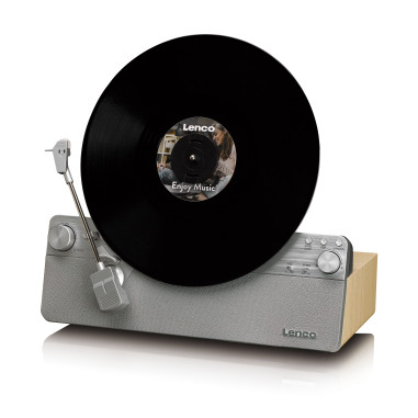 Lenco LSA-071SI Tourne-disque vertical entièrement automatique avec haut-parleurs intégrés et Bluetooth® Silver