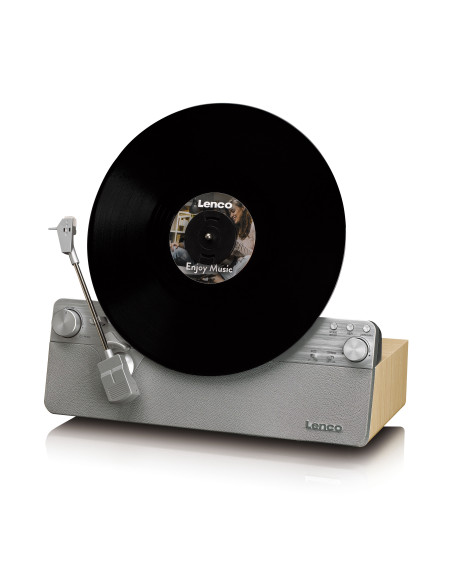Lenco LSA-071SI Tourne-disque vertical entièrement automatique avec haut-parleurs intégrés et Bluetooth® Silver