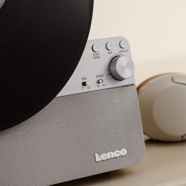 Lenco LSA-071SI Tourne-disque vertical entièrement automatique avec haut-parleurs intégrés et Bluetooth® Silver