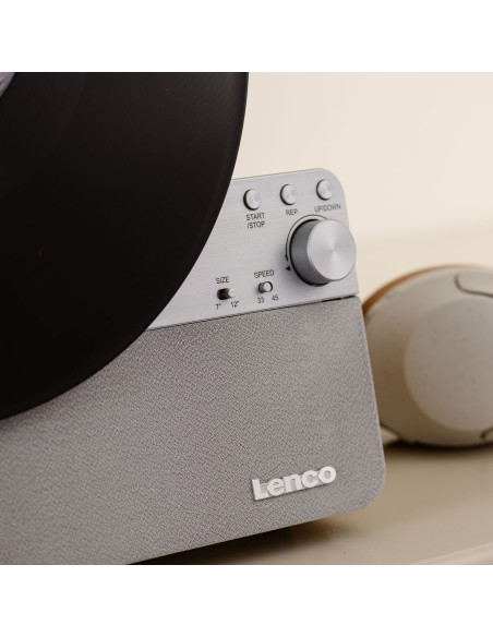 Lenco LSA-071SI Tourne-disque vertical entièrement automatique avec haut-parleurs intégrés et Bluetooth® Silver