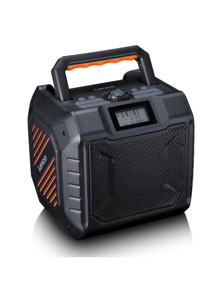 Lenco ODR-160GY Radio d'extérieur portable DAB+/FM à haute puissance avec Bluetooth® IPX5 résistant à l'eau Gris