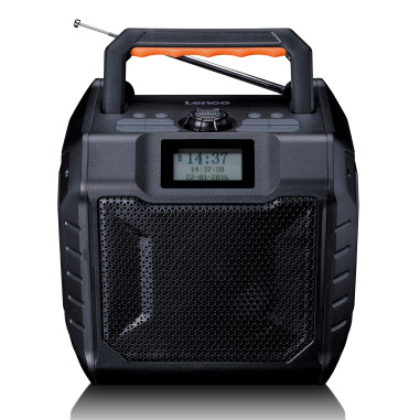 Lenco ODR-160GY Radio d'extérieur portable DAB+/FM à haute puissance avec Bluetooth® IPX5 résistant à l'eau Gris