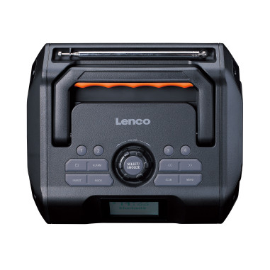 Lenco ODR-160GY Radio d'extérieur portable DAB+/FM à haute puissance avec Bluetooth® IPX5 résistant à l'eau Gris