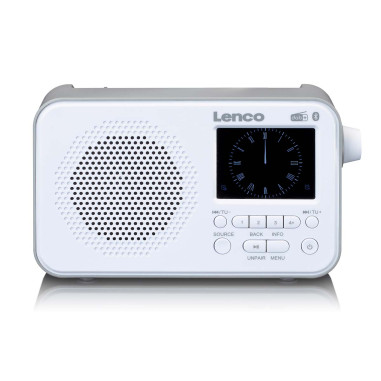 Lenco PDR-036WH Radio DAB+ FM portable avec Bluetooth® Ecran TFT 2.4'' Blanc