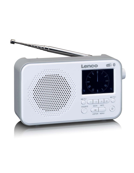 Lenco PDR-036WH Radio DAB+ FM portable avec Bluetooth® Ecran TFT 2.4'' Blanc