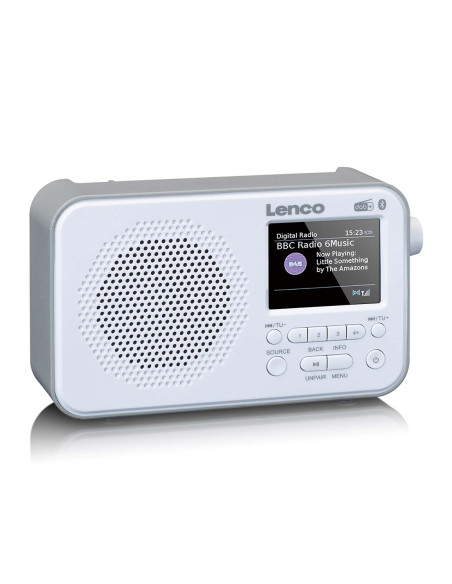 Lenco PDR-036WH Radio DAB+ FM portable avec Bluetooth® Ecran TFT 2.4'' Blanc