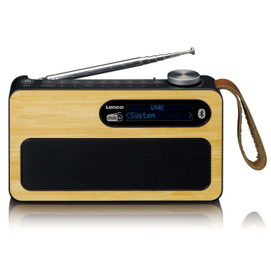 Lenco PDR040BAMBOOBK Radio portable DAB+/ FM avec Bluetooth® Bamboo Black