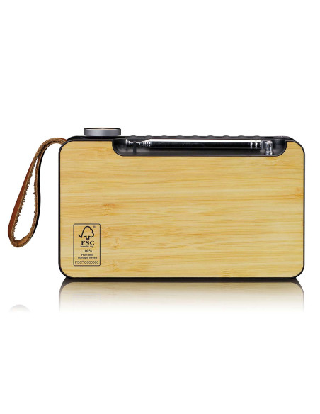 Lenco PDR040BAMBOOBK Radio portable DAB+/ FM avec Bluetooth® Bamboo Black