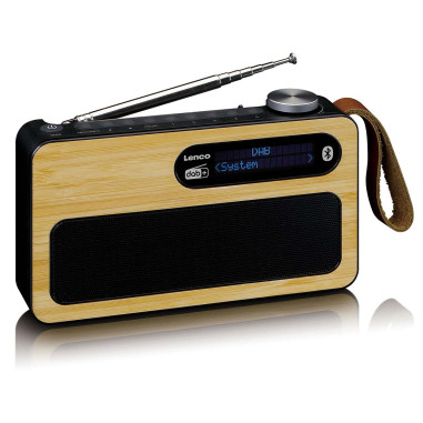 Lenco PDR040BAMBOOBK Radio portable DAB+/ FM avec Bluetooth® Bamboo Black