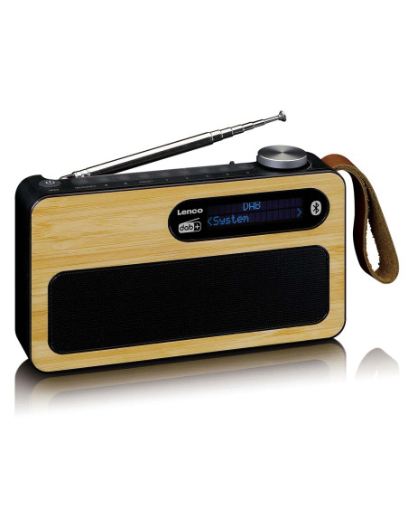 Lenco PDR040BAMBOOBK Radio portable DAB+/ FM avec Bluetooth® Bamboo Black