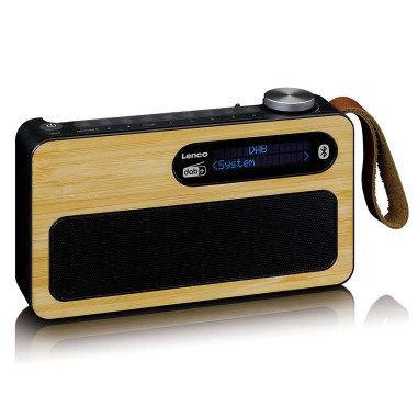 Lenco PDR040BAMBOOBK Radio portable DAB+/ FM avec Bluetooth® Bamboo Black