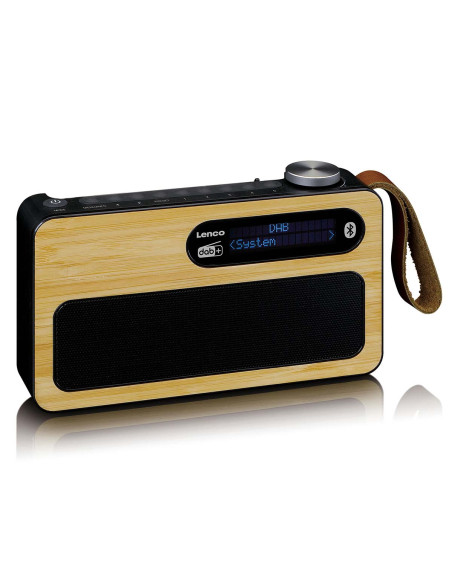 Lenco PDR040BAMBOOBK Radio portable DAB+/ FM avec Bluetooth® Bamboo Black