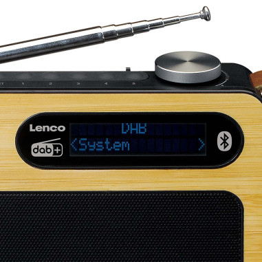 Lenco PDR040BAMBOOBK Radio portable DAB+/ FM avec Bluetooth® Bamboo Black