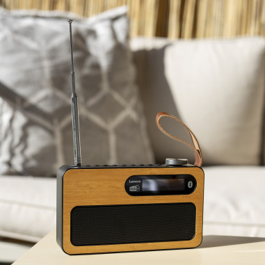 Lenco PDR040BAMBOOBK Radio portable DAB+/ FM avec Bluetooth® Bamboo Black