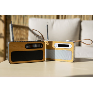 Lenco PDR040BAMBOOBK Radio portable DAB+/ FM avec Bluetooth® Bamboo Black