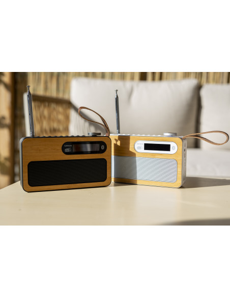 Lenco PDR040BAMBOOBK Radio portable DAB+/ FM avec Bluetooth® Bamboo Black