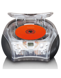 Lenco SCD-24TR Radio FM stéréo portable avec lecteur CD Transparent