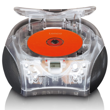 Lenco SCD-24TR Radio FM stéréo portable avec lecteur CD Transparent