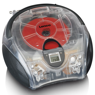 Lenco SCD-24TR Radio FM stéréo portable avec lecteur CD Transparent