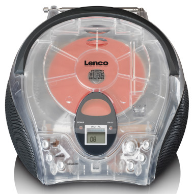 Lenco SCD-24TR Radio FM stéréo portable avec lecteur CD Transparent