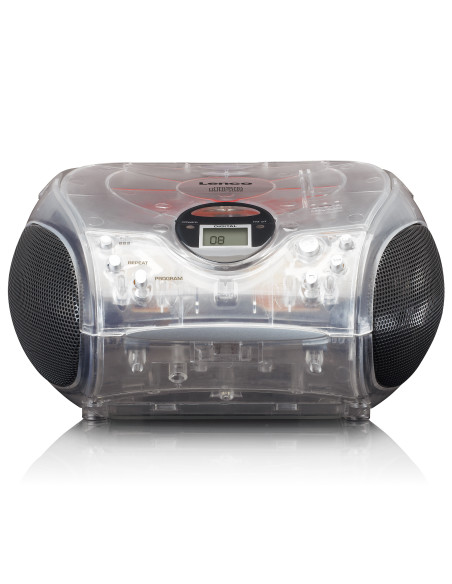 Lenco SCD-24TR Radio FM stéréo portable avec lecteur CD Transparent