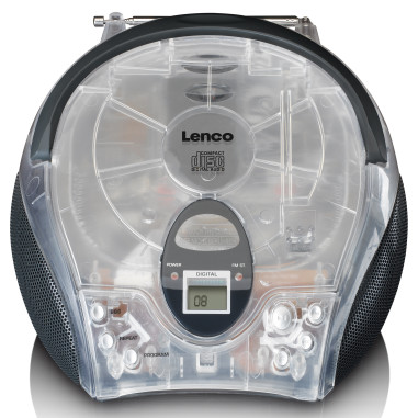 Lenco SCD-24TR Radio FM stéréo portable avec lecteur CD Transparent
