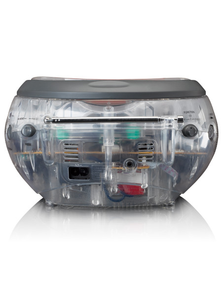 Lenco SCD-24TR Radio FM stéréo portable avec lecteur CD Transparent