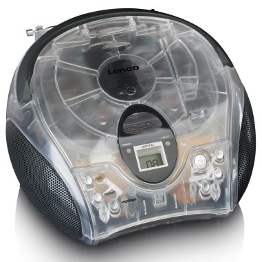 Lenco SCD-24TR Radio FM stéréo portable avec lecteur CD Transparent