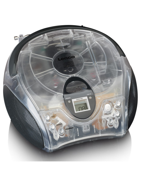 Lenco SCD-24TR Radio FM stéréo portable avec lecteur CD Transparent