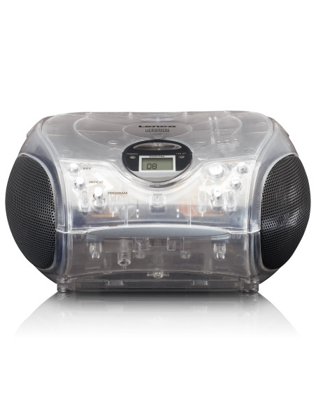 Lenco SCD-24TR Radio FM stéréo portable avec lecteur CD Transparent
