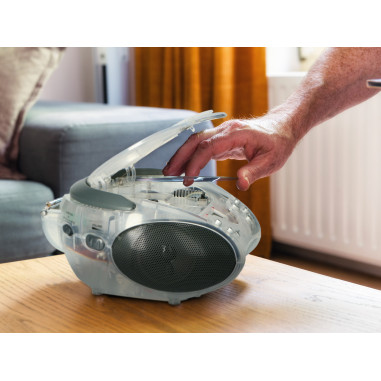 Lenco SCD-24TR Radio FM stéréo portable avec lecteur CD Transparent