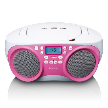 Lenco SCD-301PK Radio FM/CD/MP3 portable et lecteur USB Rose