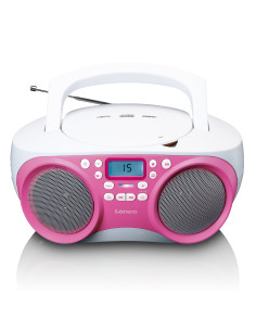 Lenco SCD-301PK Radio FM/CD/MP3 portable et lecteur USB Rose 2