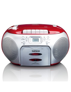 Lenco SCD-420RD Radio FM portable Lecteur de cassettes CD Rouge