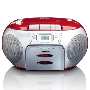 Lenco SCD-420RD Radio FM portable Lecteur de cassettes CD Rouge