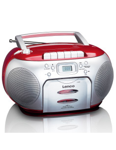 Lenco SCD-420RD Radio FM portable Lecteur de cassettes CD Rouge 2