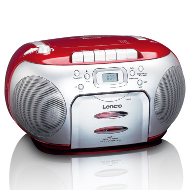 Lenco SCD-420RD Radio FM portable Lecteur de cassettes CD Rouge