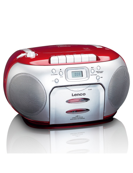 Lenco SCD-420RD Radio FM portable Lecteur de cassettes CD Rouge