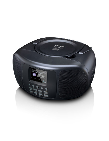 Lenco SCD-6000BK Radio Internet portable avec DAB+/FM. Bluetooth®. lecteur CD et grand écran couleur LCD Noir