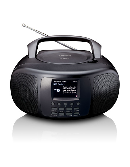 Lenco SCD-6000BK Radio Internet portable avec DAB+/FM. Bluetooth®. lecteur CD et grand écran couleur LCD Noir
