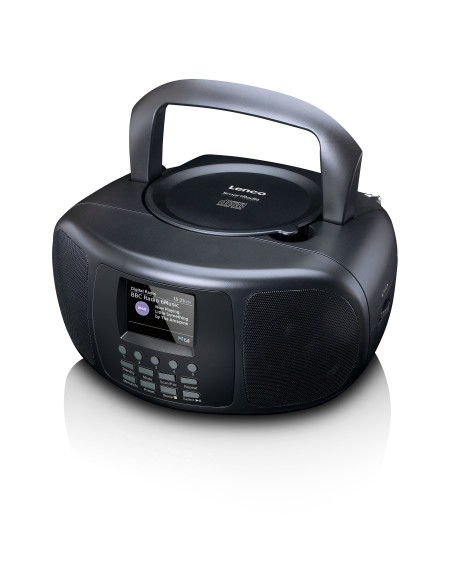 Lenco SCD-6000BK Radio Internet portable avec DAB+/FM. Bluetooth®. lecteur CD et grand écran couleur LCD Noir