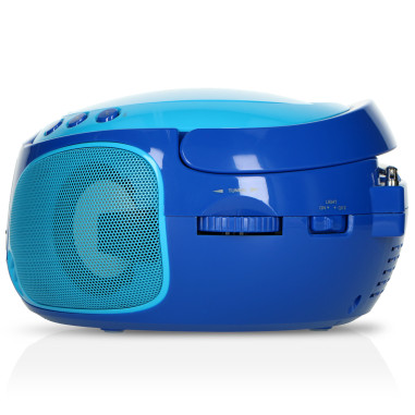 Lenco SCD-650BU Radio FM portable CD/MP3/USB Microphone et effets lumineux Bleu