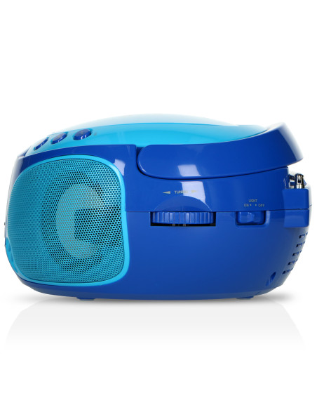 Lenco SCD-650BU Radio FM portable CD/MP3/USB Microphone et effets lumineux Bleu