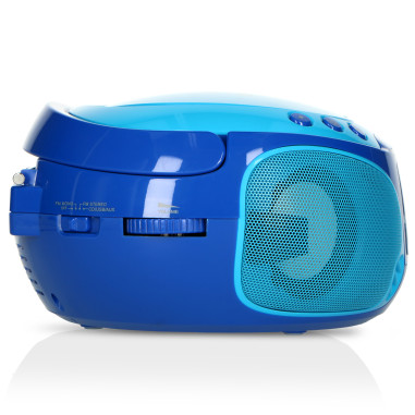 Lenco SCD-650BU Radio FM portable CD/MP3/USB Microphone et effets lumineux Bleu