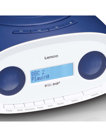Lenco SCD-69BU Radio portable DAB+/FM avec lecteur CD et USB Bleu