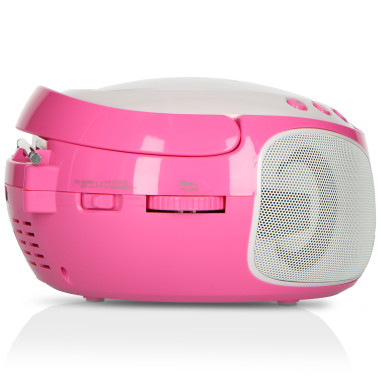 Lenco SCD-650PK Radio FM portable CD/MP3/USB Microphone et effets lumineux Rose