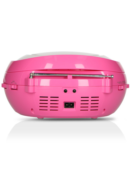 Lenco SCD-650PK Radio FM portable CD/MP3/USB Microphone et effets lumineux Rose